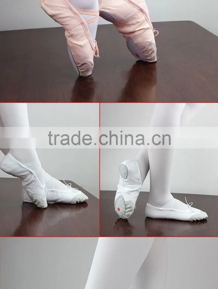Wholesale High Quality Girls Ladies Women Suede Sole Dance Shoes Canvas Cotton Ballet Flat Black White Red Pink Beige