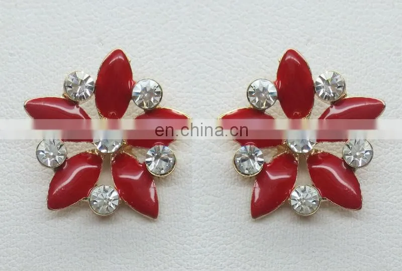 Fashion women enamel petals flower Korean style earring