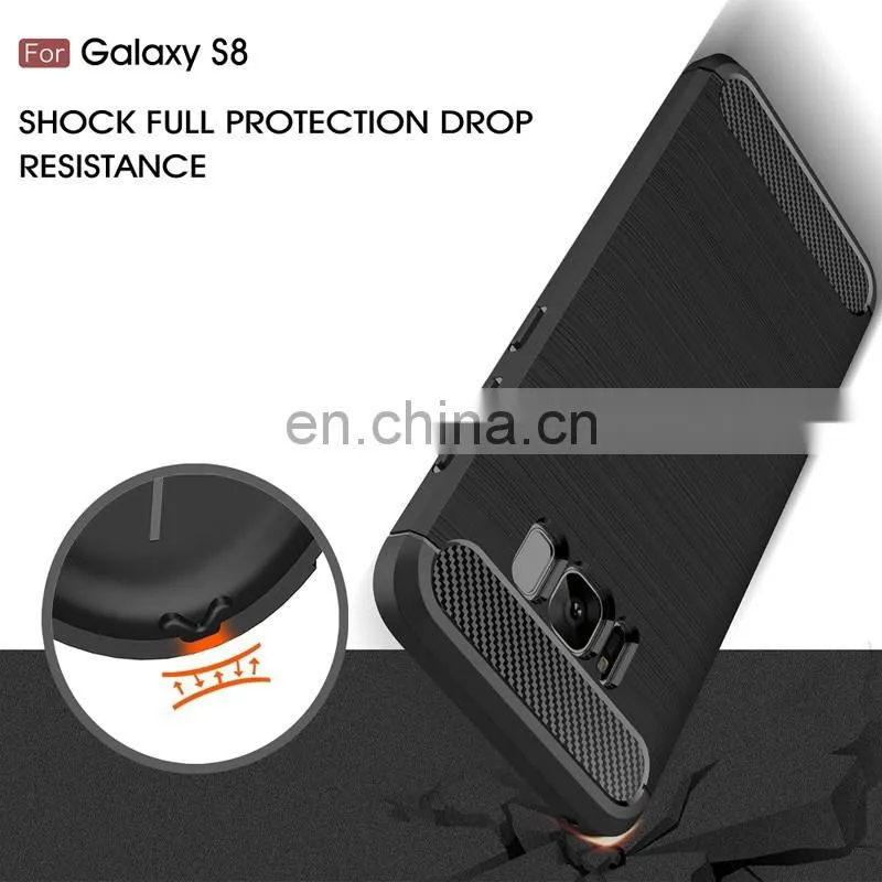 Carbon fiber pattern soft TPU back cover case for Samsung Galaxy S8