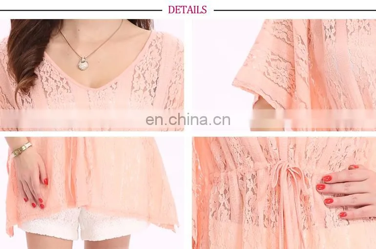 2017 Korean New Style Thread Ladies Transparent Blouse With Lace