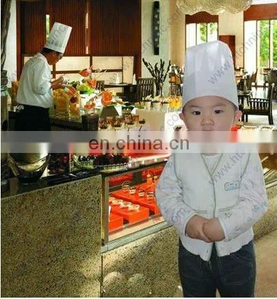 Disposable nonwoven white chef hat with pinting