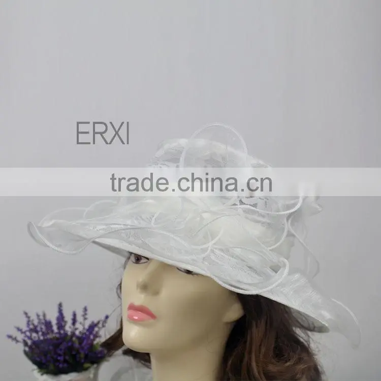 Newest Style Women Church/party/Races Big Sinamay Hat With Lace