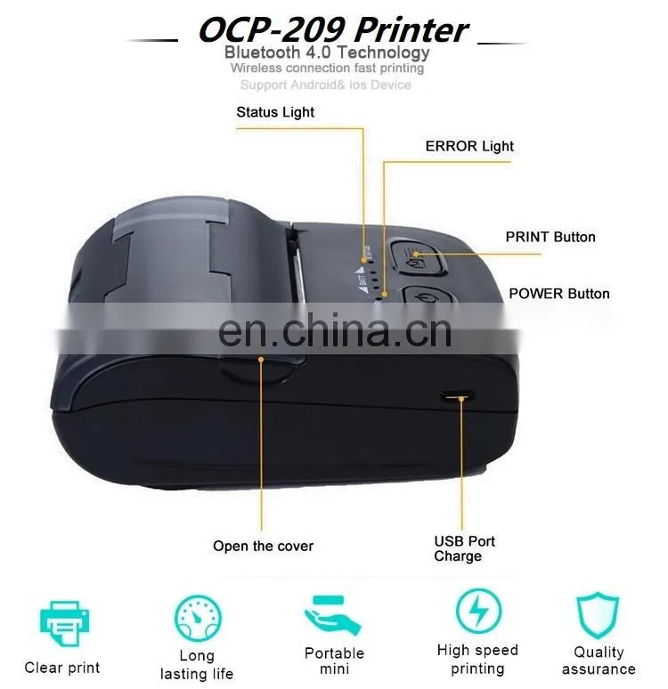 Cheapest Portable mini thermal printer 58mm pos thermal receipt printer for supermarket