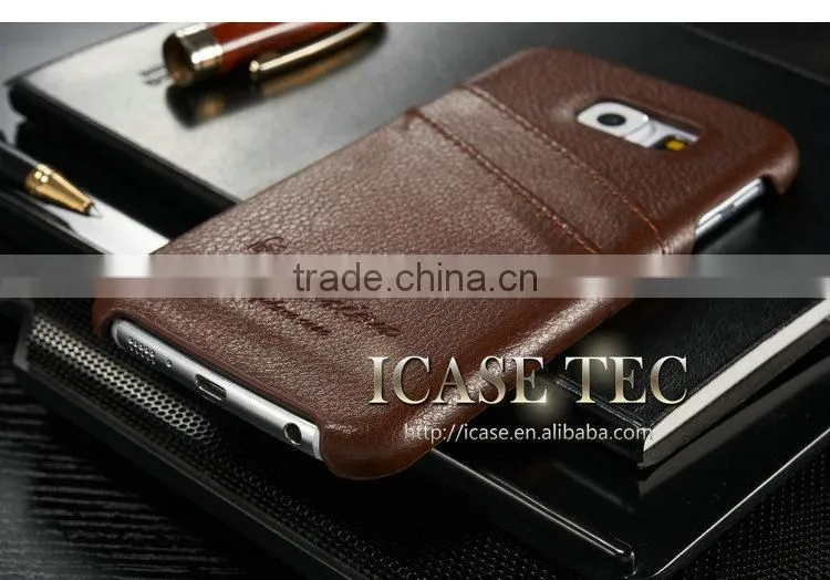 iCase For samsung galaxy s6 leather case, For samsung s6 phone case, Genuine leather Back Case