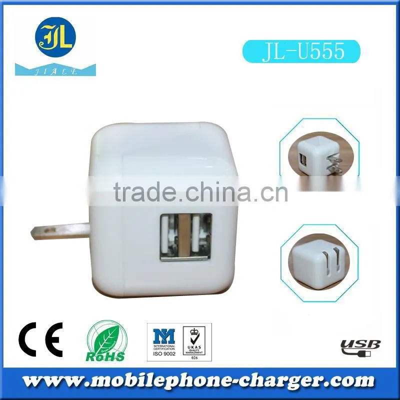 Guangzhou factory direct usb travel charger with foldable plug mobile phone chargers