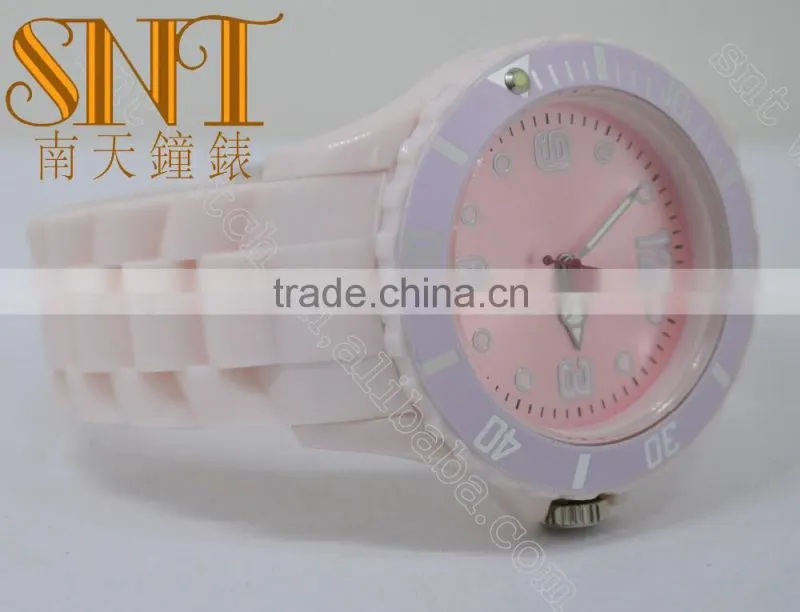 Fashion watch with light pink dail ,hot selling promotion quartz watch