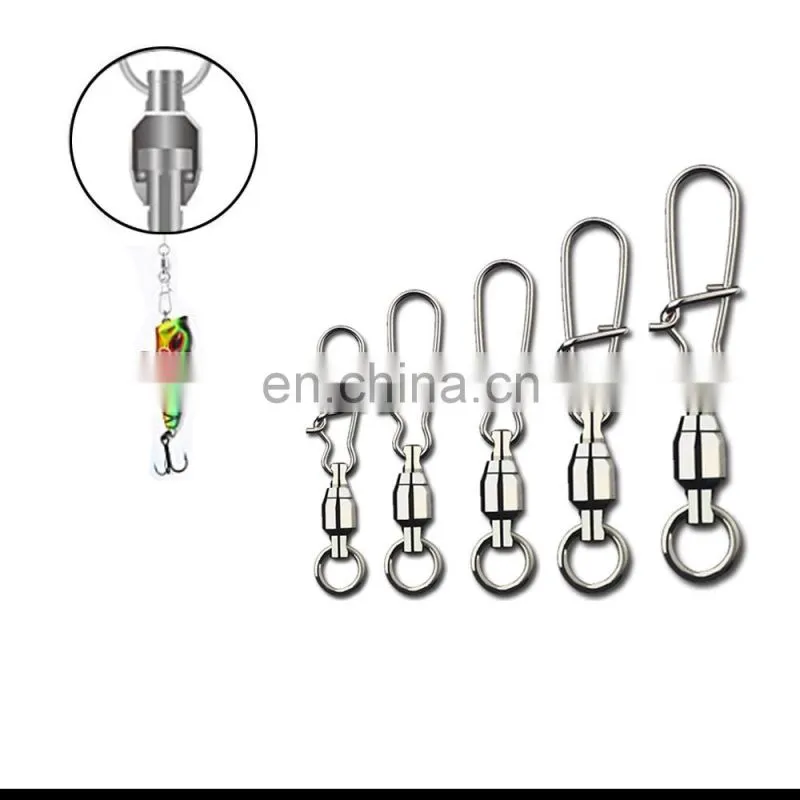 JOHNCOO Wholesale Bulk 0# 1# 2#3# 4# 5# 6# Stainless Steel Fishing Ball Bearing Rolling Swivels Fishing Accessory