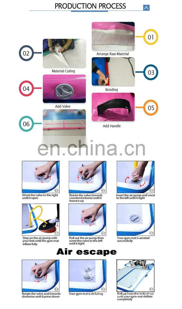 3m 4m 5m 6m 8m 10m 12m Cheap Inflatable Gym Air Tumble Track Mat for Gymnastics