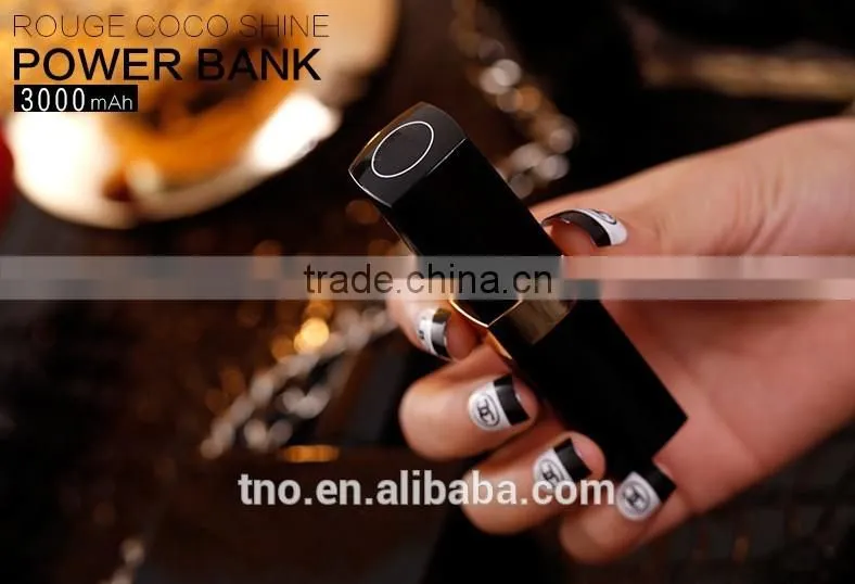 2016 trending products lipstick power bank 3000mah