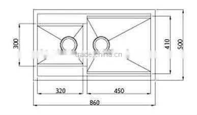 Cabinet Hardware Stainless Steel Kitchen Sink-STS 200B-1