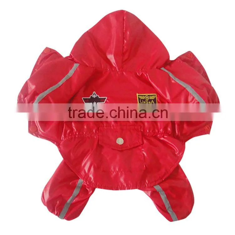 Wholesale Large Dog Clothes Red Dog Air Force Raincoat