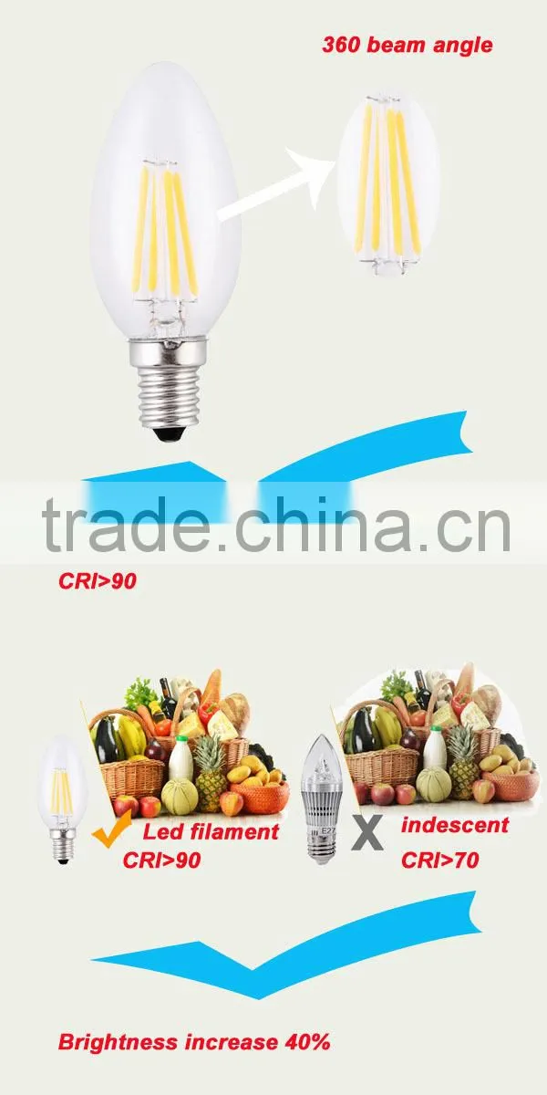 New Led Light Shenzhen Supplier Filament Candle Light LED