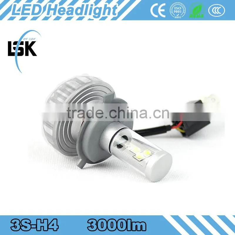 New High quality 3000lm 3s led headlight 12v 24v car led light auto accessories with 2 years warranty