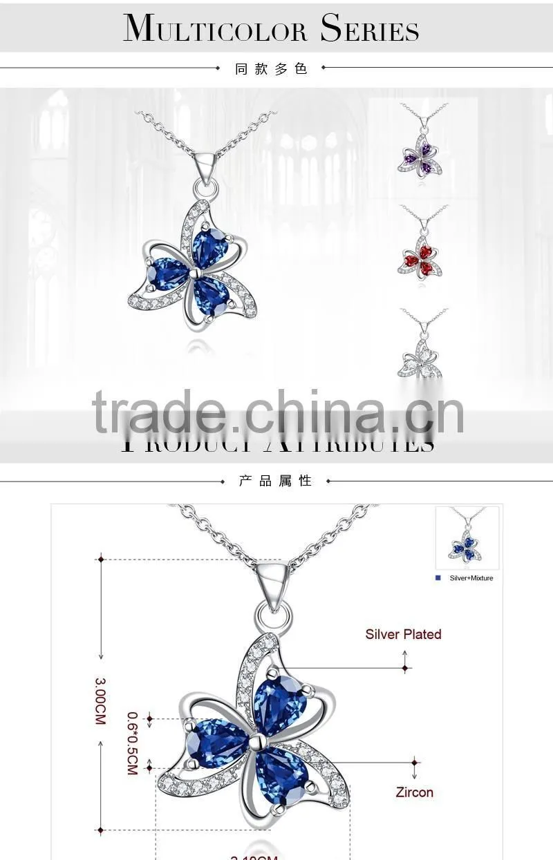 Factory wholease fashion plated silver necklace