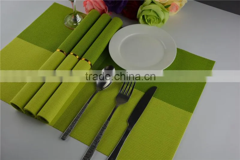 Bright Color shinny green table mats placemats for dining heat insulation kitchen placemat table decoration