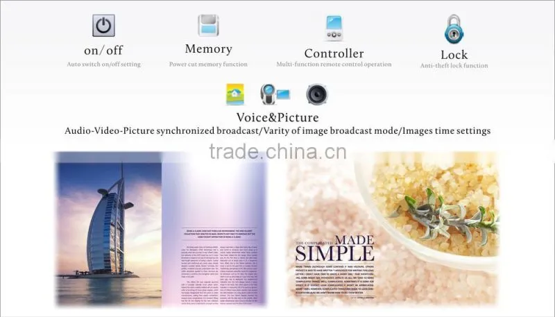 42+46 inch double screen for advertising media player