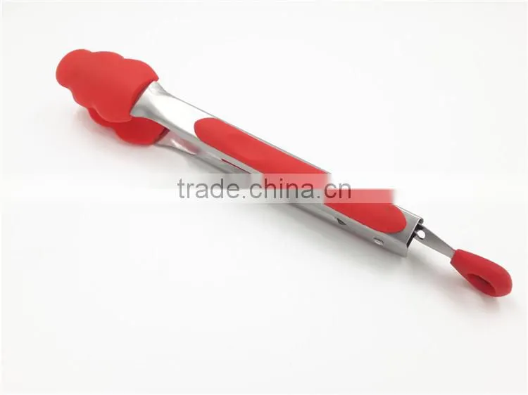high quality hot sell silicone barbecue tongs with soft grip handle