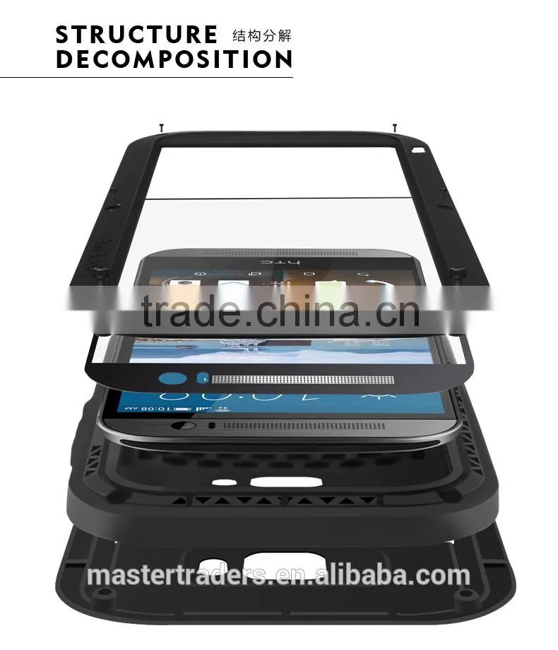 Original LOVE MEI Powerful Metal Waterproof Dirtproof Shockproof Protective Case For HTC One M9 MT-3529