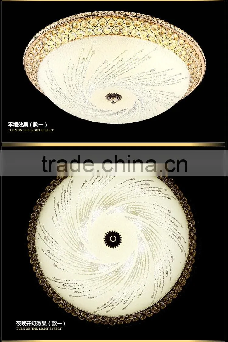 60W Modern Luxury LED Crystal Ceiling Light Living Room LED Absorb Dome Light SMD Double-Color