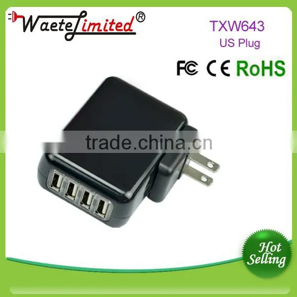 High quality 4 port usb EU plug charger adapter with CE ROHS for ASUS tablet pc devices