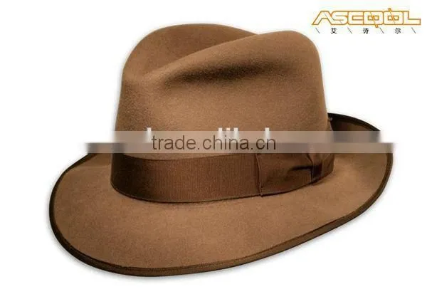 Brown color handmade felted wool hats Men knitted hat wool,wool felt hat