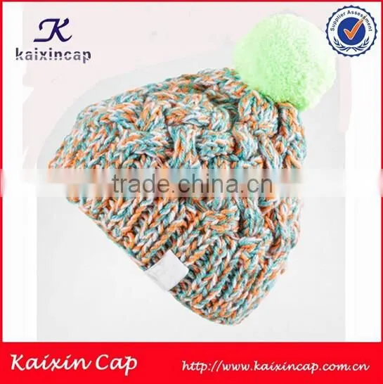 wholesale high quality jacquard pom pom beanie