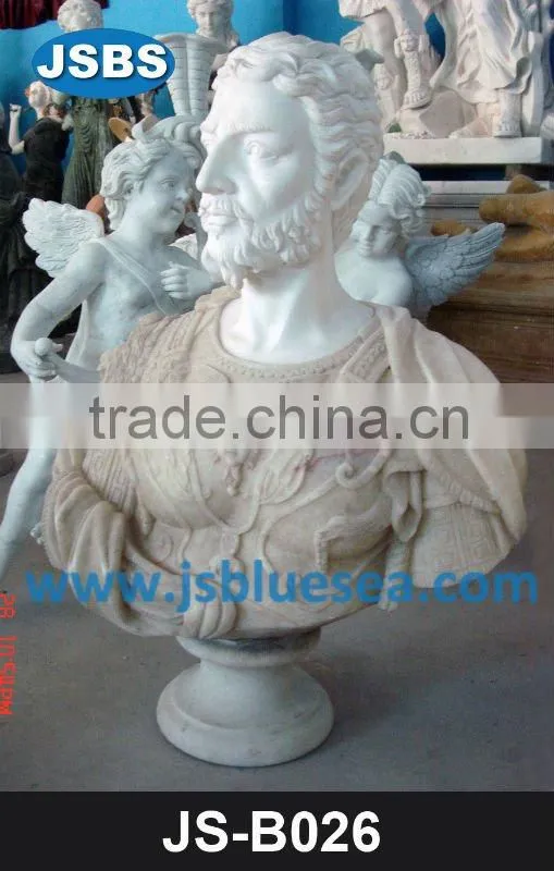White marble man bust