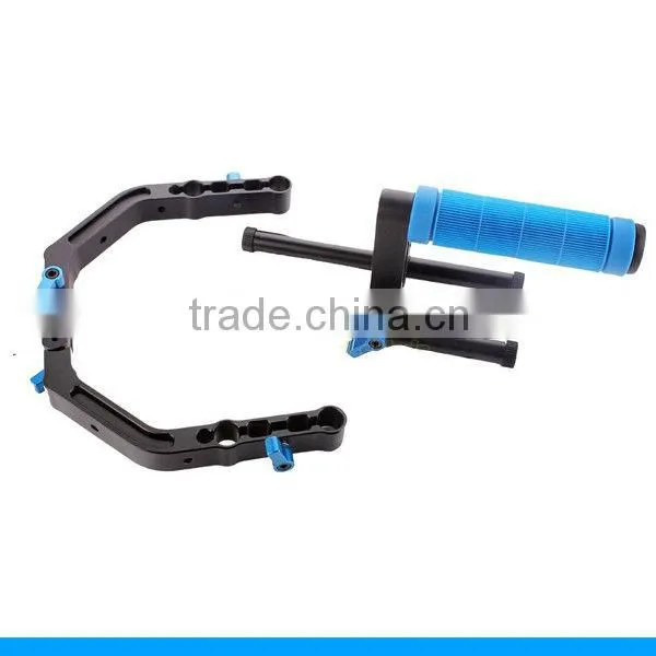 Handle DSLR Rig C Bracket Mount +Top Handle For 15mm Rail Rod Support DSLR Rig