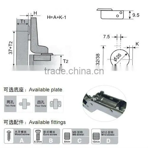 Soft-closing furniture hinges