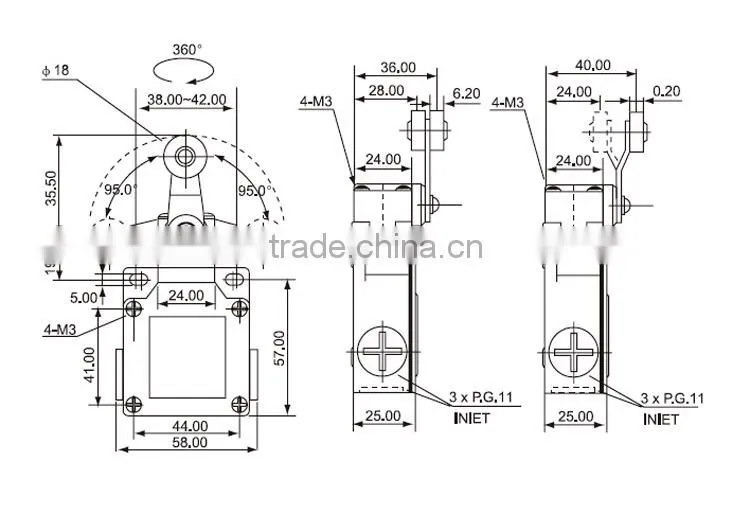 CNTD Brand Metal Shell Stainless Steel idler Wheel Waterproof Micro Limit Switch (CSA-021)