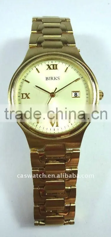 2012 new style IPG / IPS Electroplated Wrist Watch for man with date,CE,ROHS approval