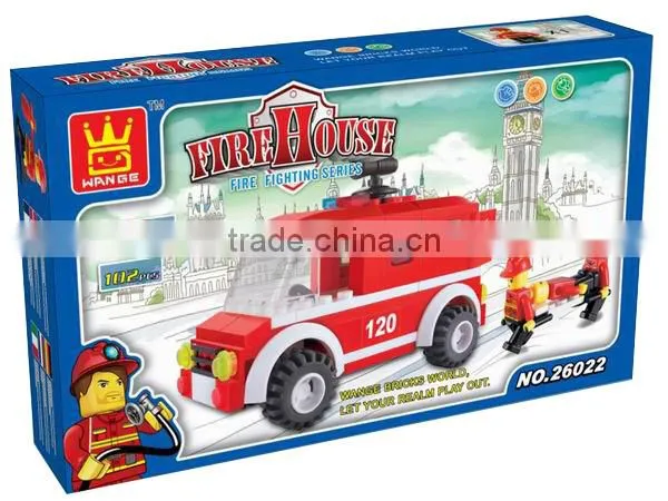 Hot sale kid plastic building fire blocks 3D puzzle