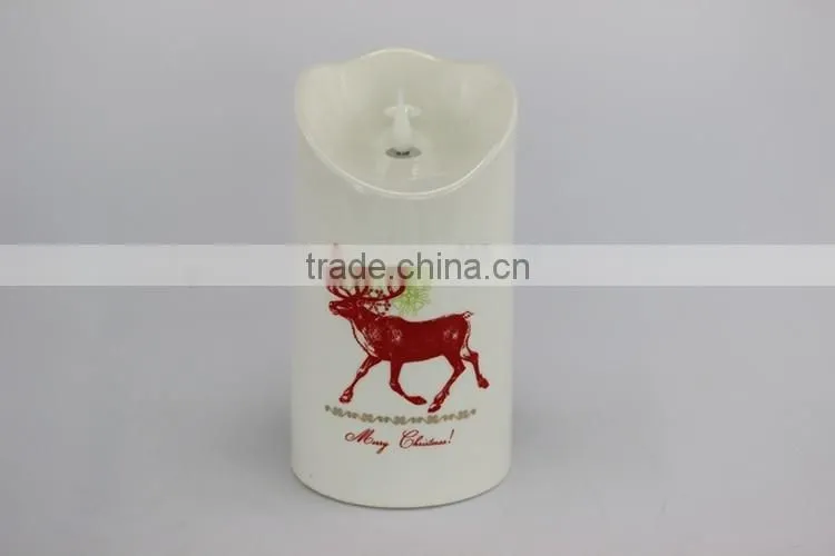 flameless Christmas LED lights candles in ceramic wholesale