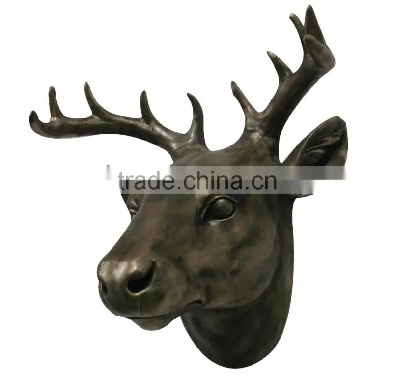 Golden deer head resin nativity figurines
