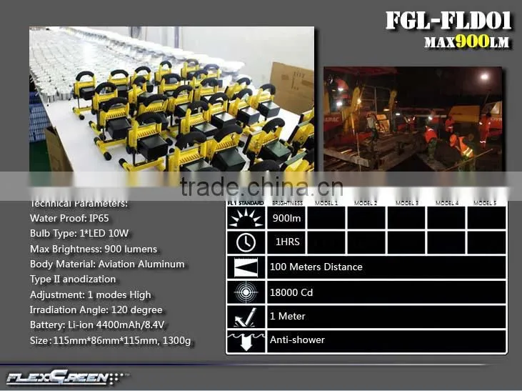 handhold 10w led rechargeable flood light