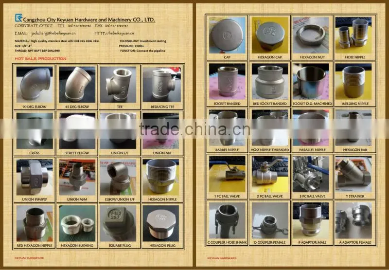 150# 304 threaded cap fitting