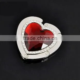 zinc alloy heart shape bag hanger for women