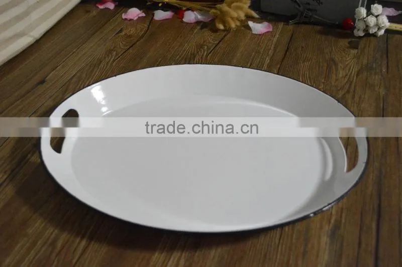 Oval travel tray, metal tray