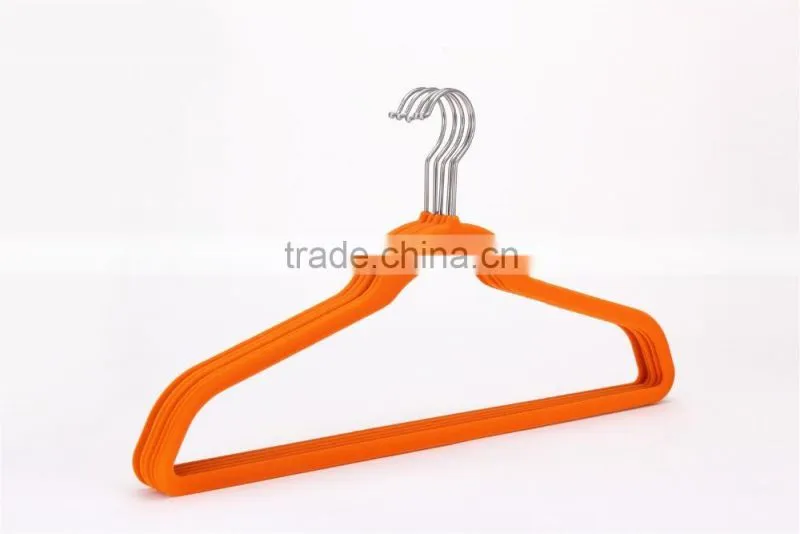 flocked clothes hanger with shoulder pads HM-010