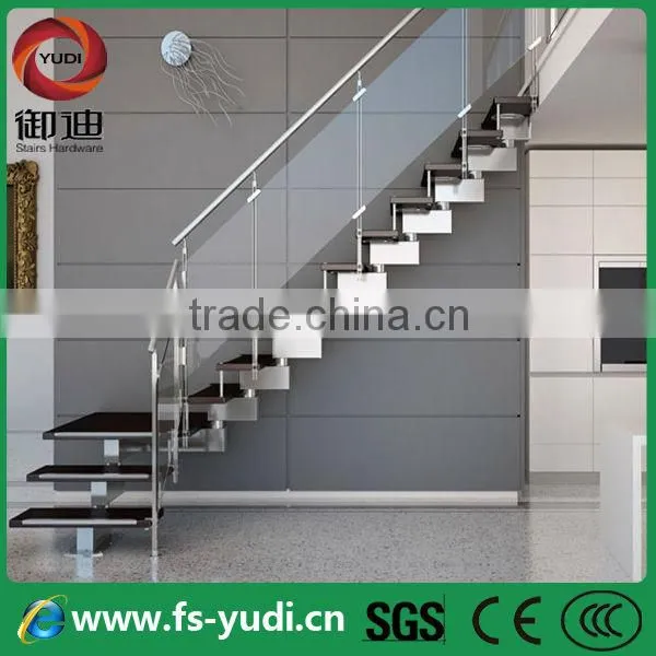 modern straight glass wood stairs for indoor attic design