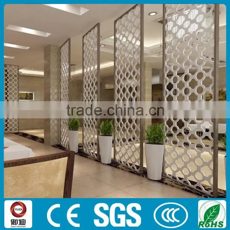 elegant white color laser cut aluminum room divider