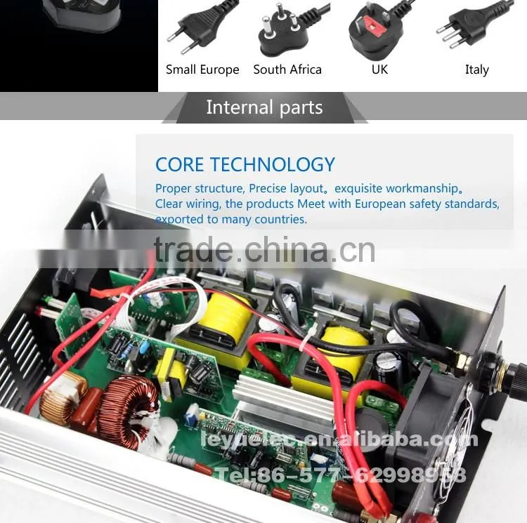 Pure sine wave power inverter 1200w CE RoHS approved dc 12v to ac 110v/220v with off grid solar power system