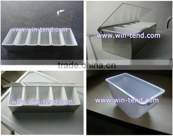 Spice display acrylic 4 compartment organizer condiment dispenser