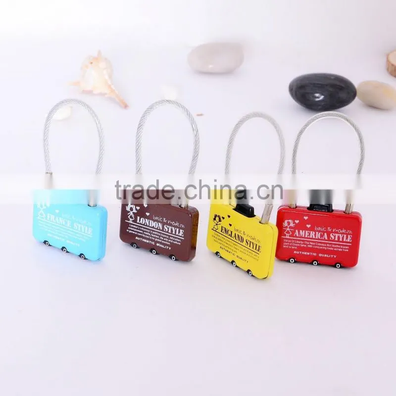 2016 factory direct wholesale price zinc alloy luggage cable combination lock