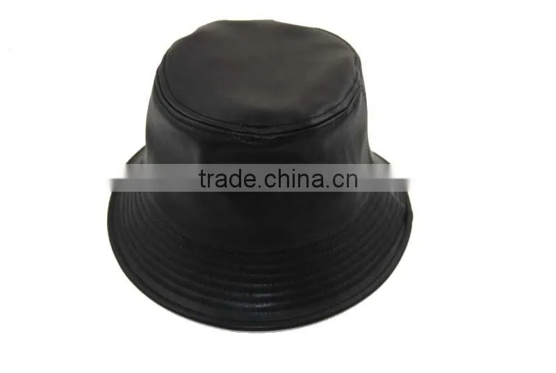 custom black snake leather bucket hat wholesale