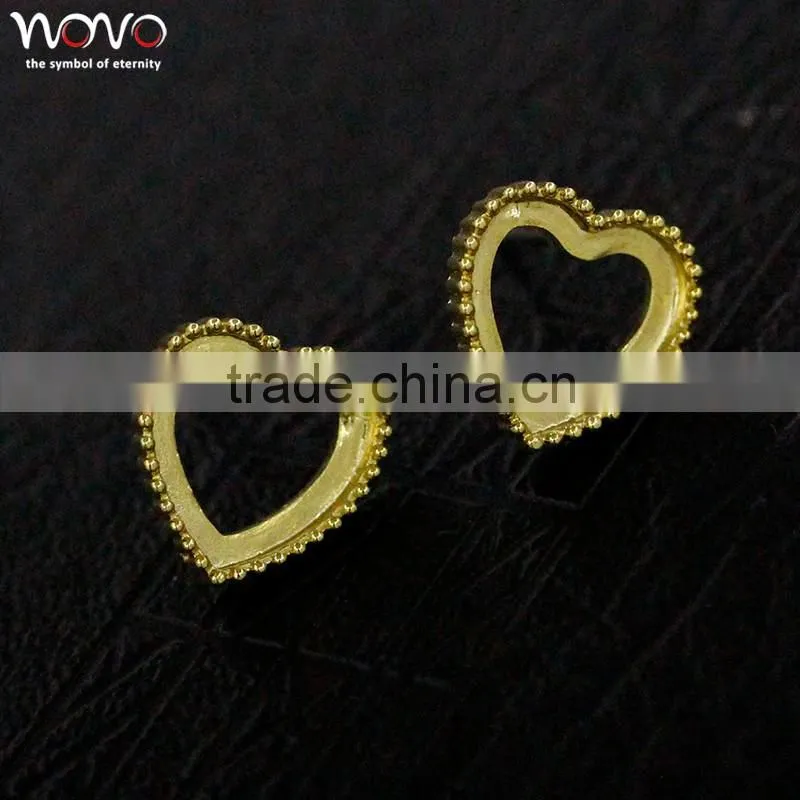 Top quality brass jewelry heart brass cuff earring