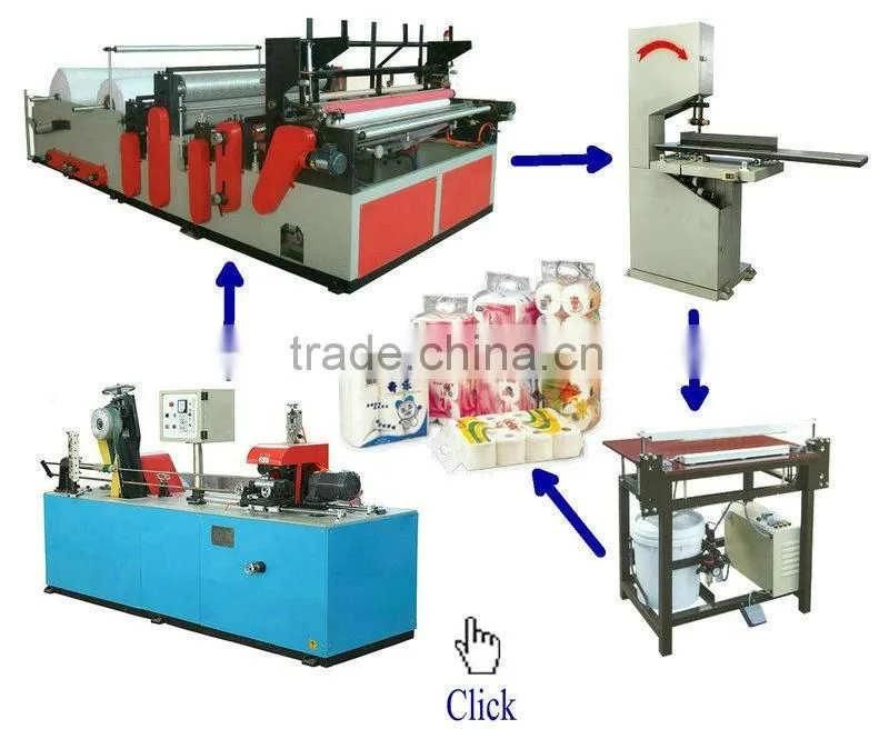 XY-TQ-B Full Automatic Both Core and Coreless Toilet Paper Roll Making Machine