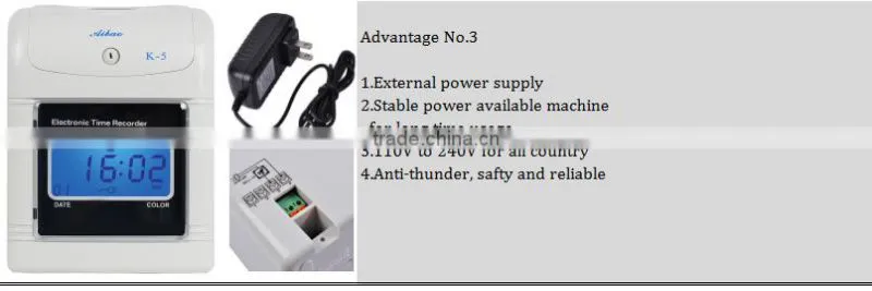 LCD display card punch time clock/card punch time clock machine