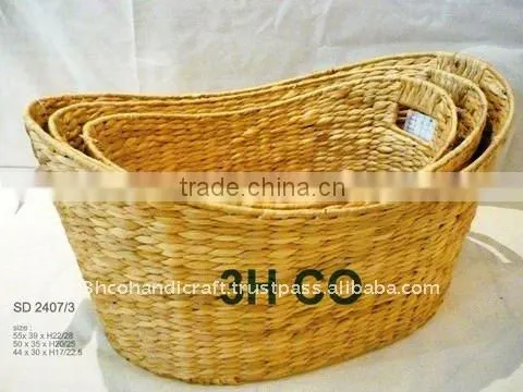 2015 New Product Oval Water Hyacinth Basket for Home Decoration and Furniture