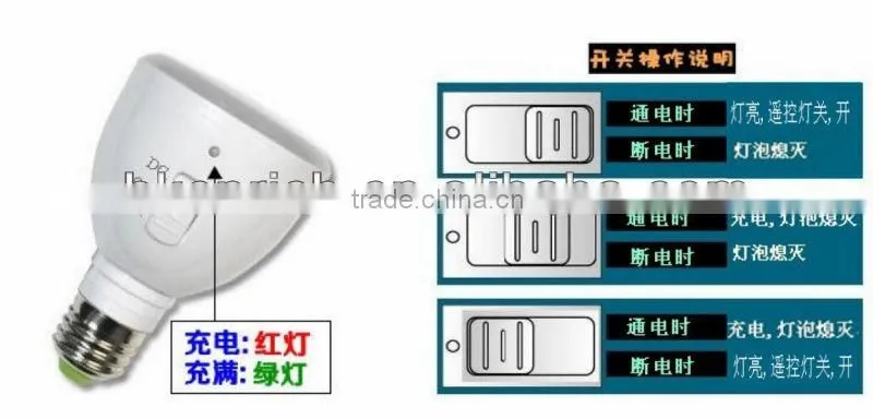 4W Rechargeable LED Emergency Bulb (with remote controller,AC100-240V input voltage)